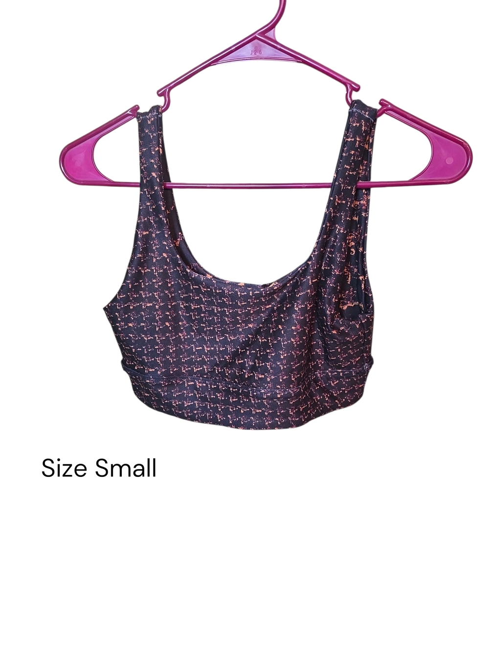 Black Sports Bra with Brown Fleck Pattern- Reversible